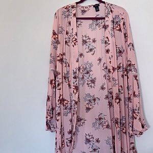 Rue 21 blush floral kimono